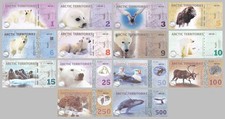 Arctic Territories 14X 1-500 Polar Dollars 2010-2017 Polymer