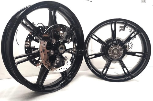 Harley Black Slicer Wheels 21" & 18" , 2 Rotors 09-24 Road Glide Limited Touring - Bild 2 von 11
