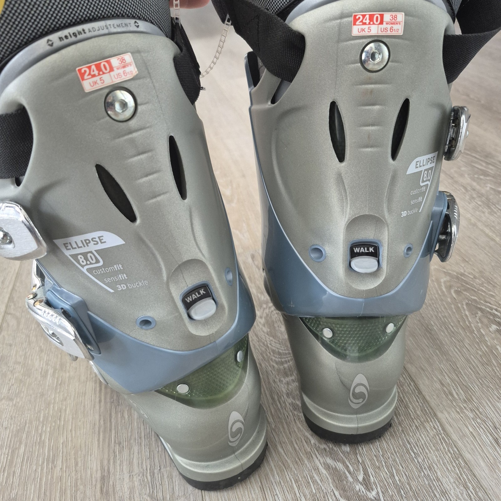 Scarponi da sci Salomon Ellipse 8 taglia 24 donna Sensifit fibbia 3D