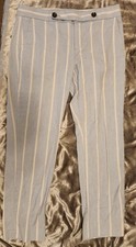 2 Banana Republic Avery Linen Pant,Straight, Striped,Buttons,Business Casual