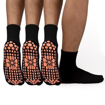 ELUTONG Men Non Slip Sticky Grips Socks 3 Pairs Tile Wood Floors Anti-Skid Worko