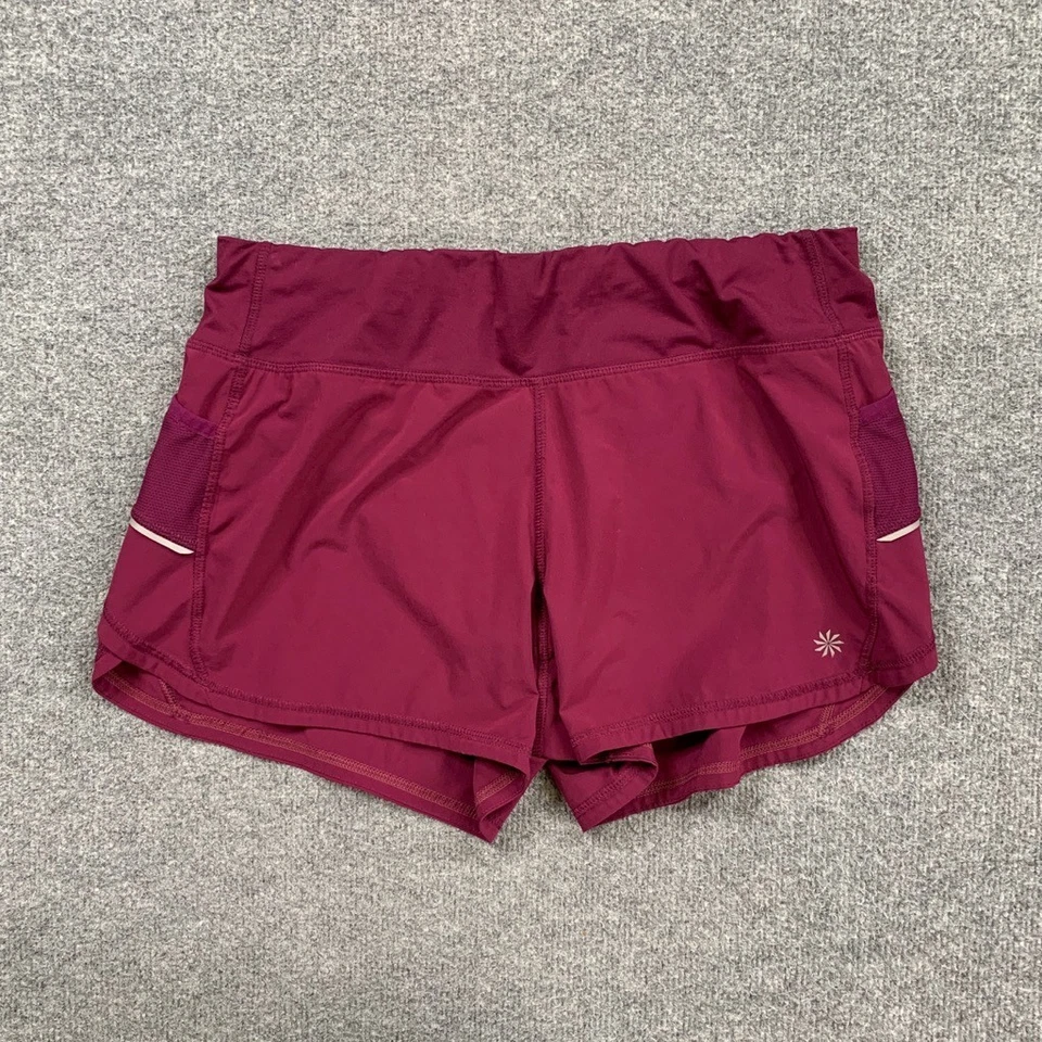 Athleta Shorts Womens M Medium Eggplant Ready Set Brief Lined Reflective Running - Image 2 of 4