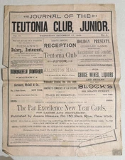 Journal of the Teutonia Club, Junior December 12, 1888 Vol. IV No. 4