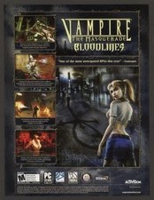 Vampire The Masquerade Bloodlines PC RPG Game 2004 Promo Ad Art Print Poster