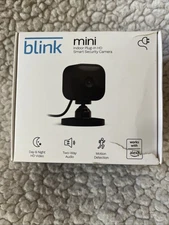 Blink Mini Indoor Plug-in HD Smart Security Camera WiFi Alexa Night Vision Black