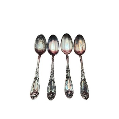 4 Oneida La Vigne Silverplate 1908 Five O Clock Teaspoon Vintage Grape 5 1/8 
