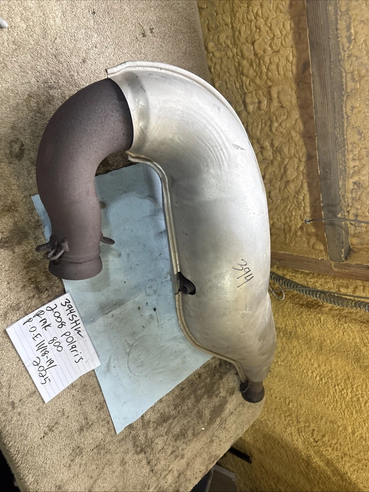 2008 Polaris RMK 800 exhaust pipe expansion chamber 394 - Image 3 of 4