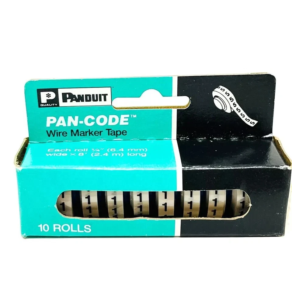 10 rollos de cinta marcadora de alambre Panduit PMDR-1 Pan-Code, blanca, poliéster hecha en EE. UU. Foto 4 de 4