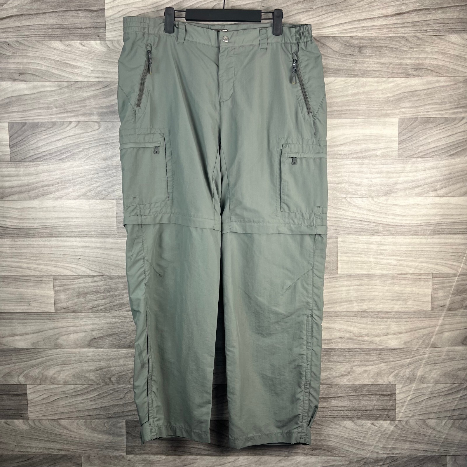 REI Convertible Cargo Hiking Pants Womens 14 Green Po… Gem
