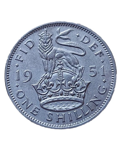 Photo of a 1951 George VI Shilling from an eBay listing that sold on Jul 11, 2026