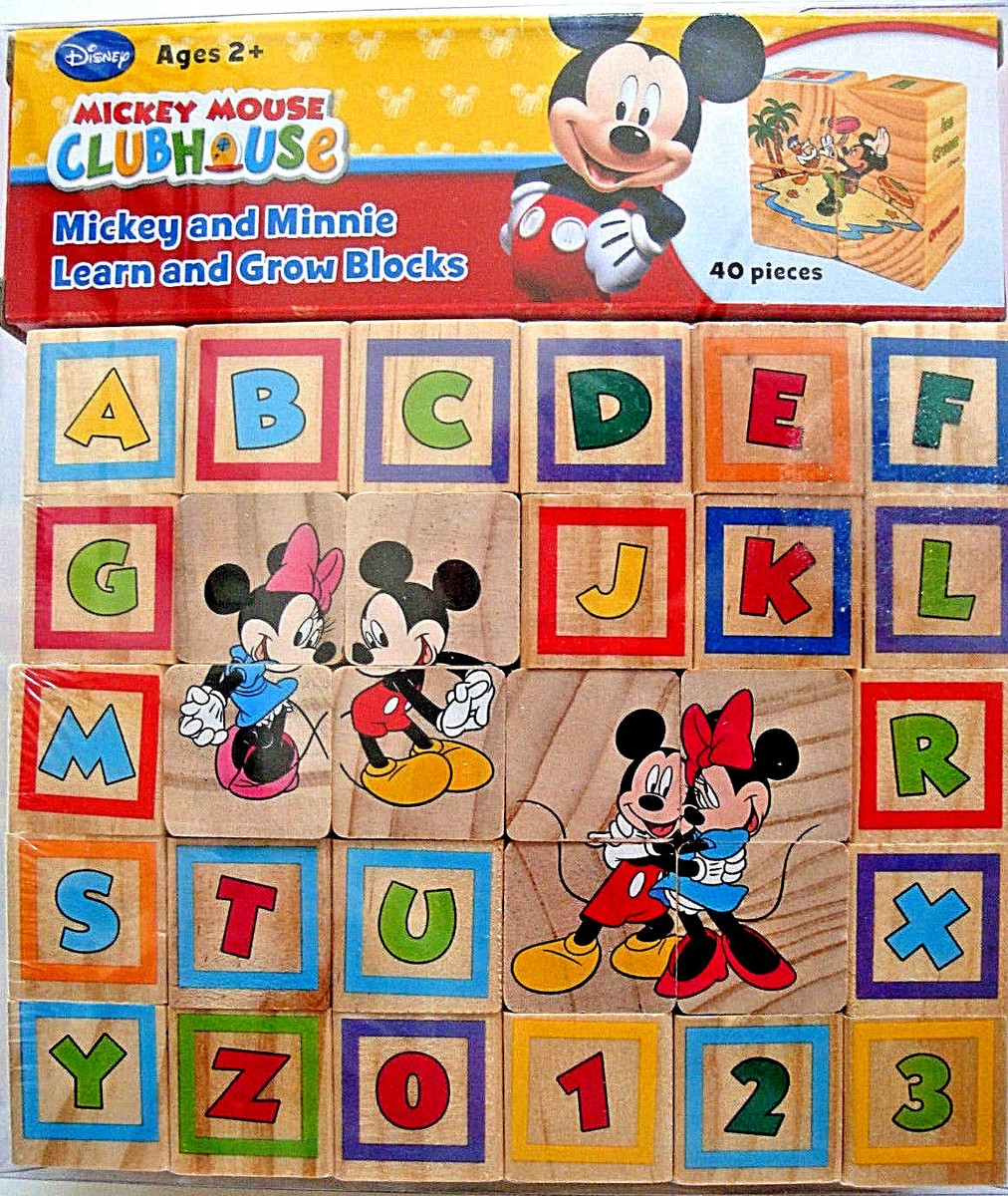 DISNEY MICKEY & MINNIE MOUSE,40 PC LEARN & GROW,WOODEN