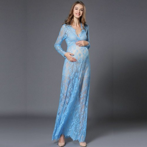 Maxi Long Gown Maternity Elegant Dress 