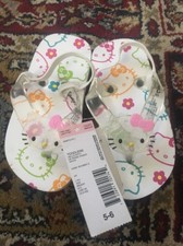 NWT Sanrio Hello Kitty White Face Slipper Sandals Size Toddler 5/6