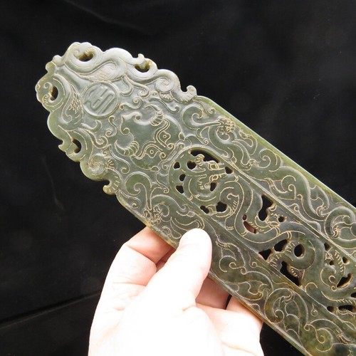 China,old jade,Collectibles,aristocratic collections,dragon,choi,statues R(526) - Picture 9 of 9