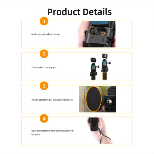For DJI OSMO POCKET 3 Magnetic Bracket Adapter Bezel Magnetic Mount Accessories - Picture 11 of 26
