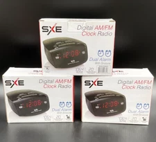 SXE Digital AM/FM Clock Radio Dual Alarm  SXE86001 ✅❤️️✅❤️️ Brand New! Sealed!