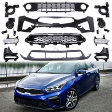 For 2019 20 2021 Kia Forte Front Bumper Cover Fascia Upper Lower Grille Body Kit