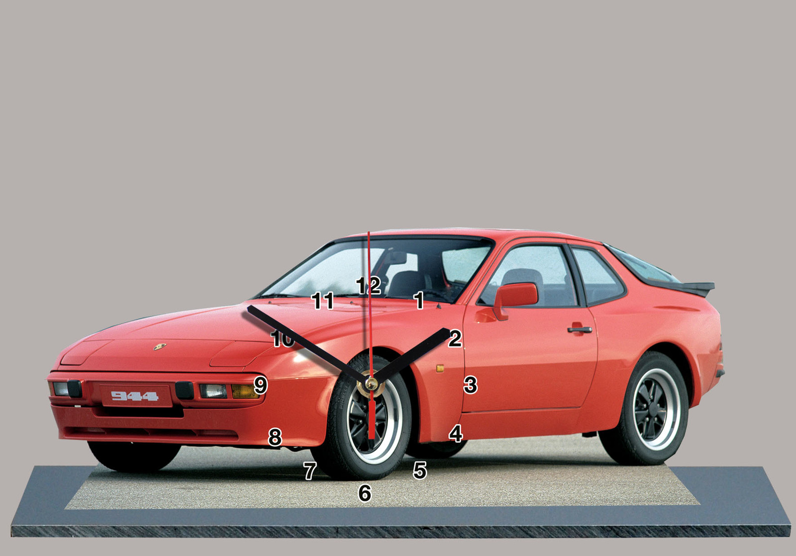 Horloge miniature Porsche 944 rouge cadeau pour homme