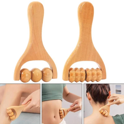 2X Roller Sticks Trigger Point Massager Wooden Massage Roller Body Massage Tool