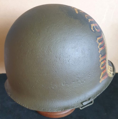 WW2 American MI Helmet Shell Relic Dedicated to the Fighting in Normandy in 1944 - Picture 11 of 18