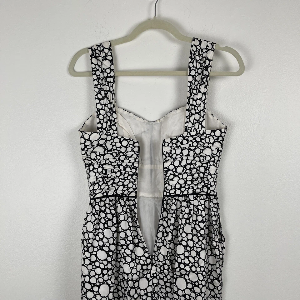 Vestido Club Monaco Mujer 0 Blanco Negro Seda Cóctel Noche Noche Trinity Foto 3 de 4