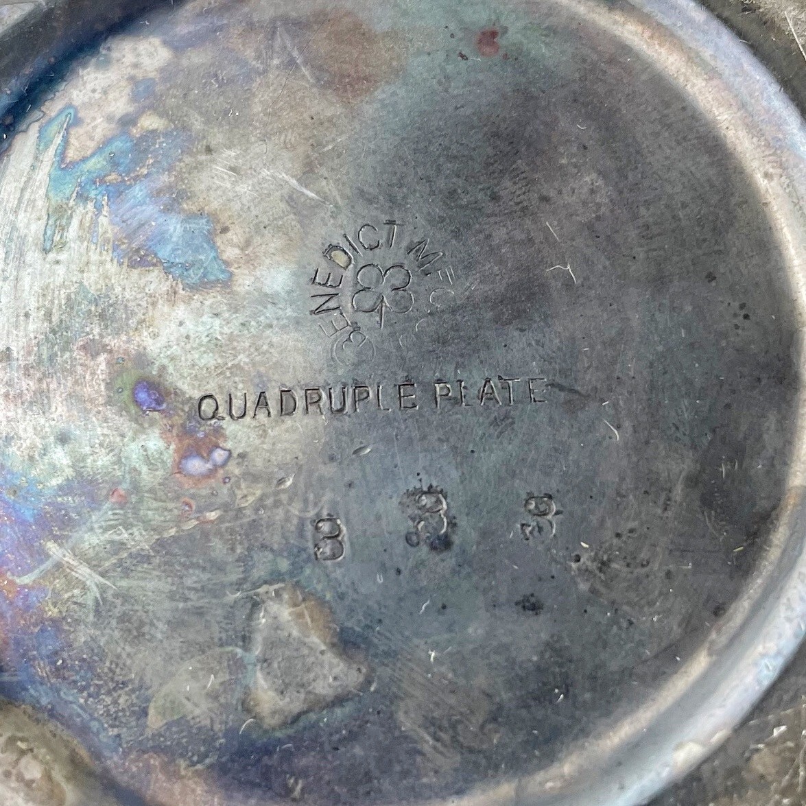 Antique Quadruple Silver Plate Sugar & Creamer Set Lidded Benedict