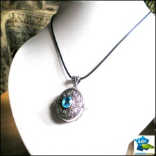 Collier Pendentif Cristal Turquoise Irisé AB - Plaqué Argent - Made In France - Tres.Or