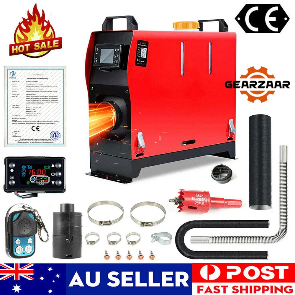8KW 12V Portable Air Diesel Heater Tank LCD Silencer Caravan Motorhome  Remote AU | eBay