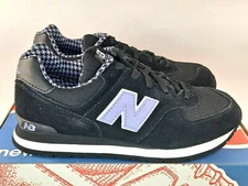 New Balance 574 Youth Gray White Black Purple Suede KJ574KLG Boy's Girls Women's