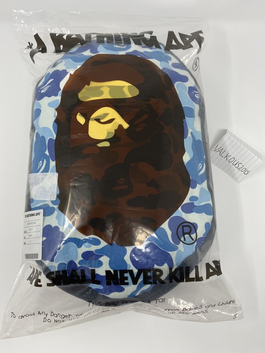 RARE* A Bathing Ape BAPE ABC Ape Head Cushion Blue SS17 100