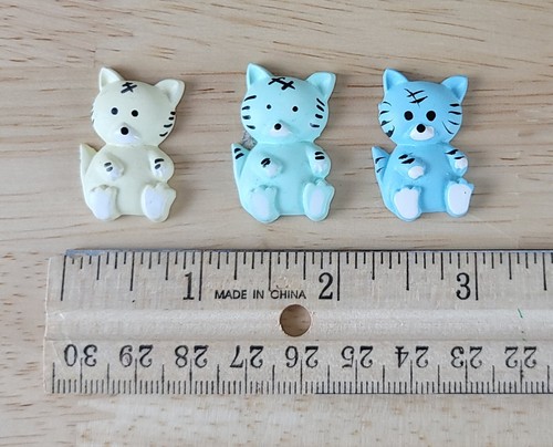 Vintage 1 1/2" Mini Kunststoff Tiere Menge 8 Katze-Bär-Hund Handwerk Urlaub - Bild 3 von 7
