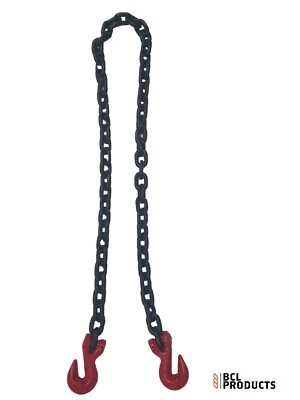 DUKE 8mm Grade 80 Lashing Chain With Shortening Grab hook Each End - Choose Length