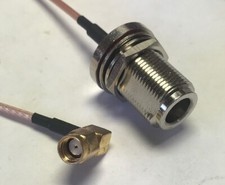 RP-SMA MALE ANGLE TO N FEMALE BULKHEAD COAXIAL RG316 CABLE USA
