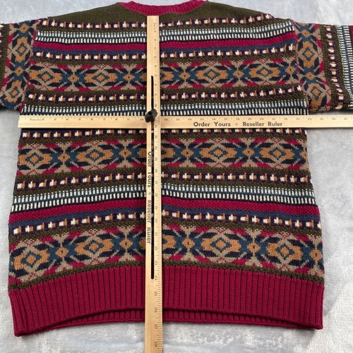 Vintage Pendleton Sweater Mens XL Virgin Wool Made in USA Red Multicolor Aztec - Picture 6 of 16
