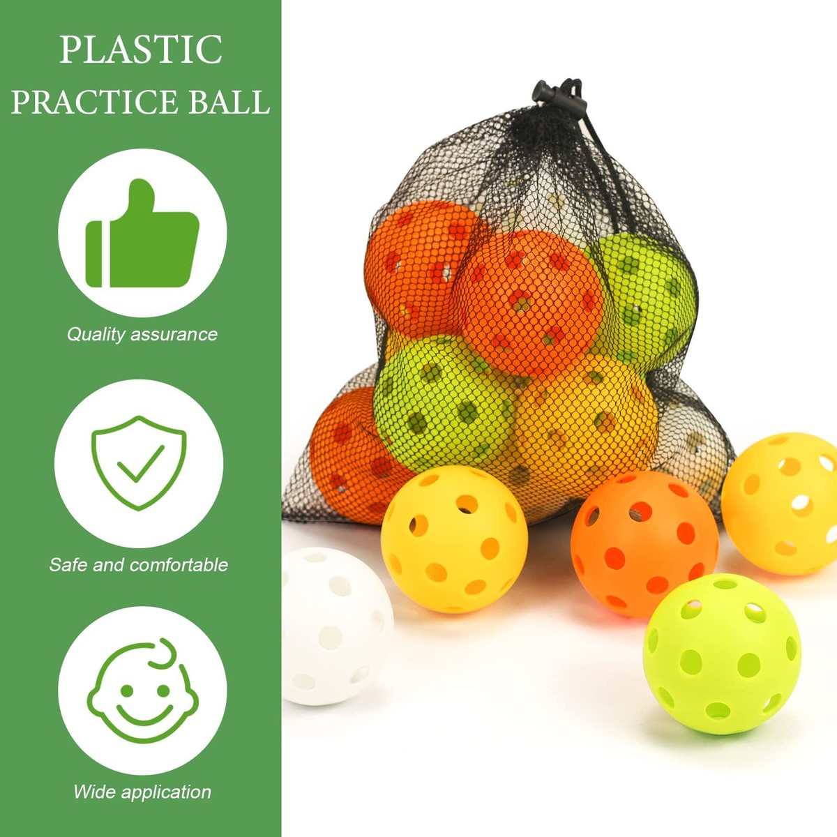 Bac-kitchen 16 Pack 2.83inch Plastic Baseballs, Practice Balls Hollow Softball Training Balls Lightweight Batting Practice Balls Plastic Softballs For