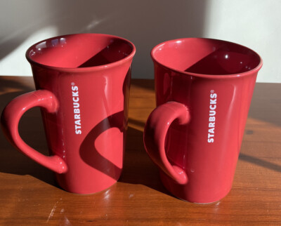 Starbucks 11oz Ceramic Coffee Mug Red With White Name Lettering 5