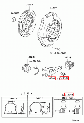 Genuine Hiace LH71 Hilux LN106 LN105 LN100 Clutch Release Fork & Pivot Ball Bolt - Picture 9 of 20