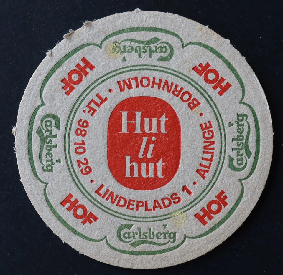 Sous-bock bière CARLSBERG Hof Hut li Hut Bornholm beermat coaster 1 - Photo 2/2