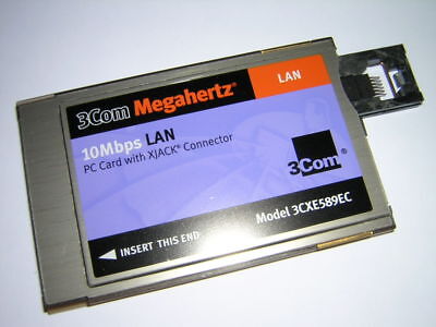 3Com Megahertz PCMCIA Ethernet LAN PC Card with XJACK 3CXE589EC New