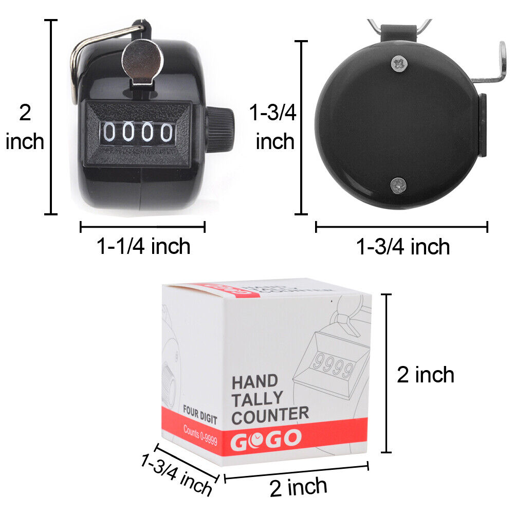 GOGO 2 PCS Digital Tally Counter Electronic Hand Held Clicker Sports  Counter Manual Clicker