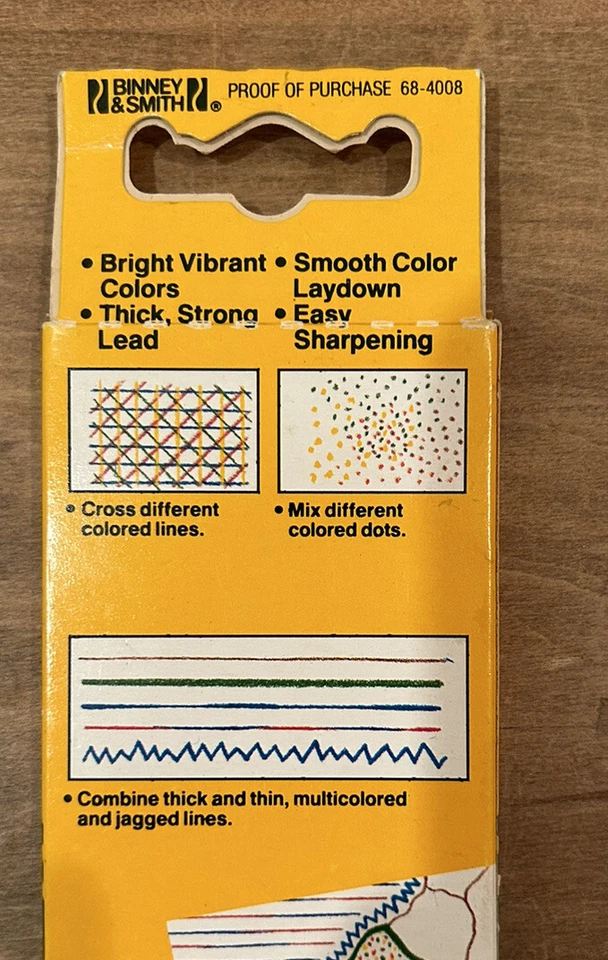 Vintage Crayola Smooth Bright Colored Pencils 8 Pack NOS 1990 Original Box #4008 - Image 4 of 4
