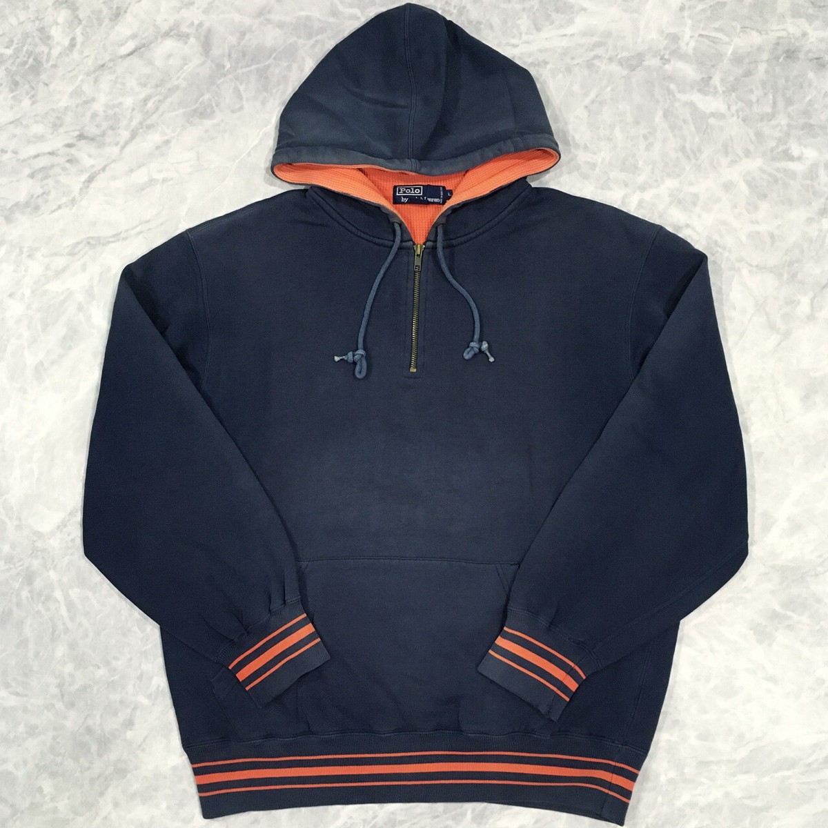 Vintage Polo 1991 Ralph Lauren RPL 91 M Navy Orange Thermal
