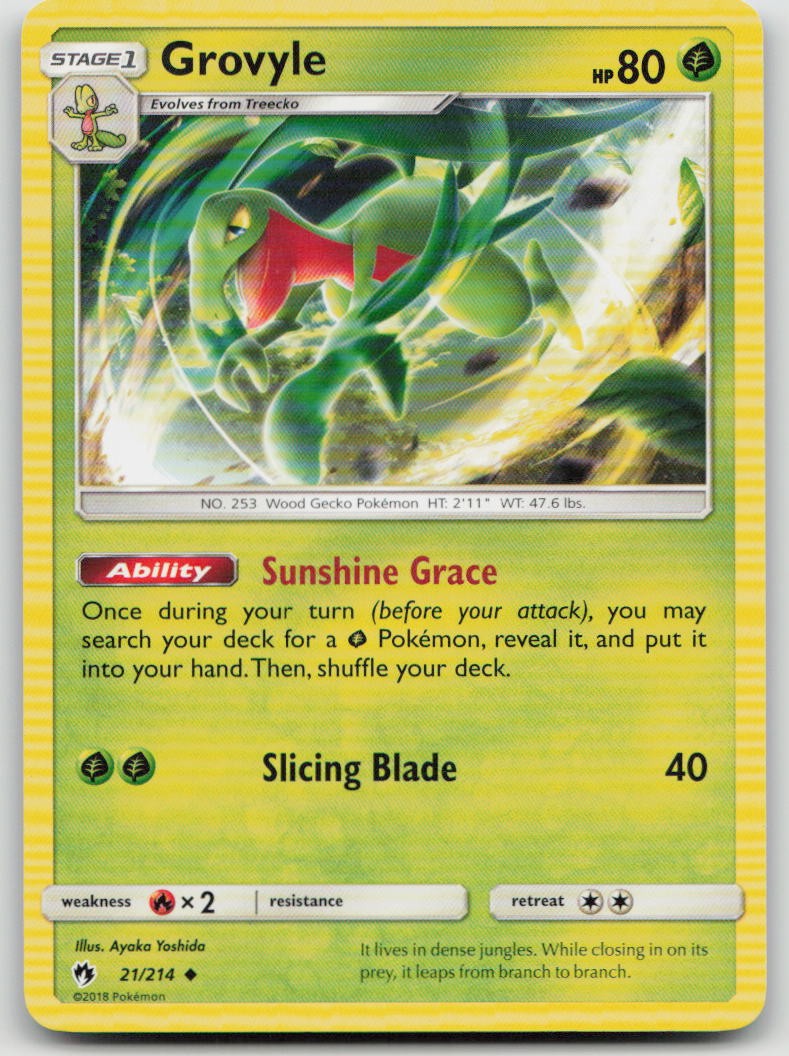 Grovyle 21/214 Uncommon Lost Thunder Pokemon LP