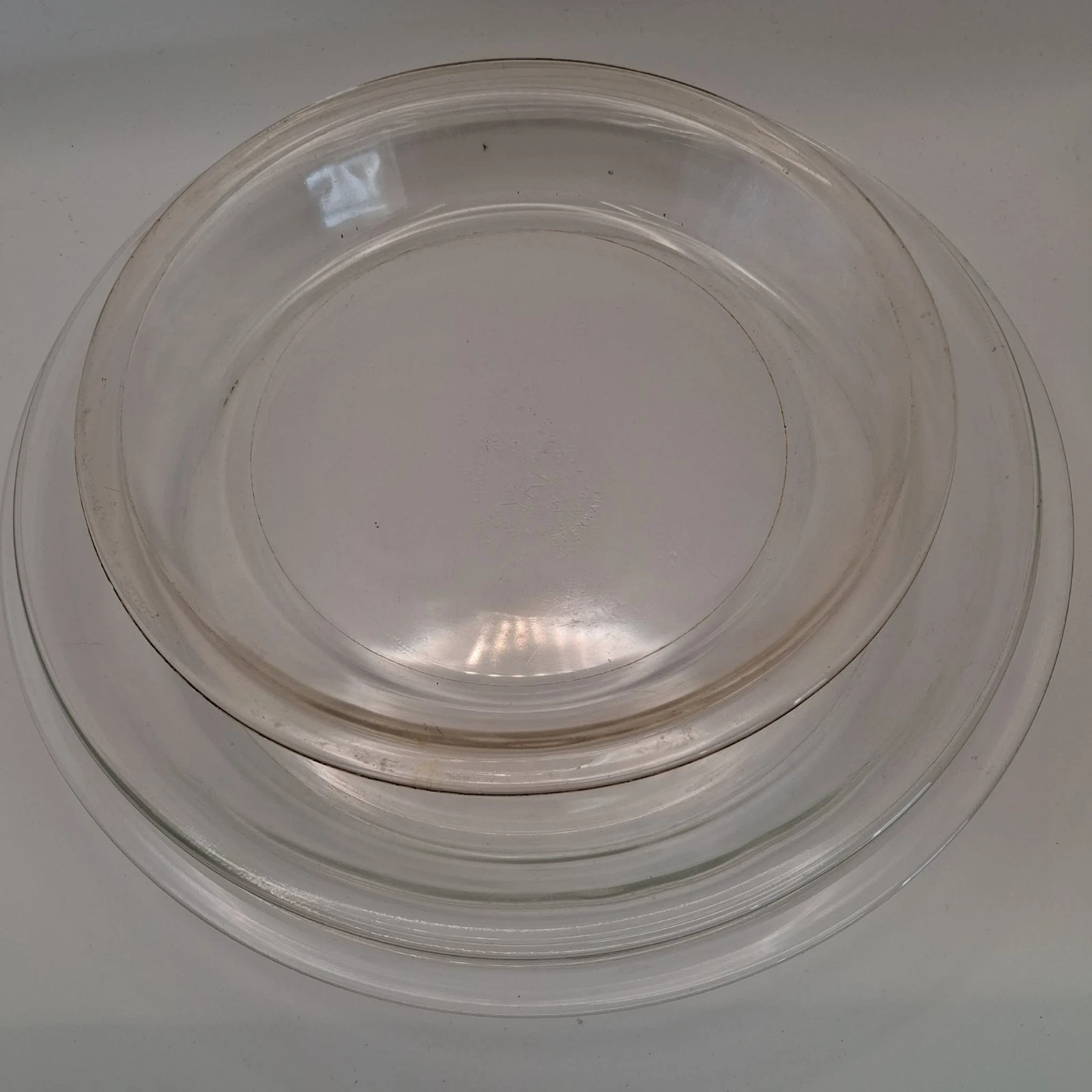Vintage Pyrex Pie Plate Set Of 3 Clear Glass 208-7.5” 209-9” & 210-10” Made USA