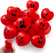15 Pcs Valentine Heart Stress Balls 3in Squishy Toy Party Favors Kids Gift Pack 