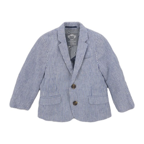APPAMAN Toddler Nautical Stripe Blazer Blue White Linen Cotton EUC Size 3T