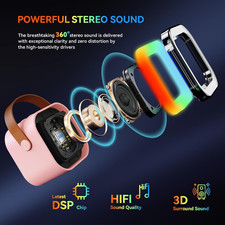Karaoke Machine for Kids Adults, Portable Bluetooth Mini Karaoke Microphone S...