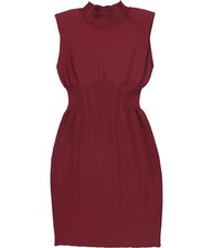 GUESS Womens Ribbed Mini Bodycon Dress, Red, X-Large