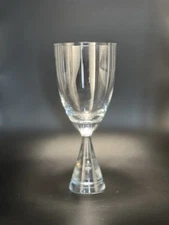 HOLMEGAARD Princess Water Goblet  Bubble Stem, 1980's Denmark Glass VTG Stemware