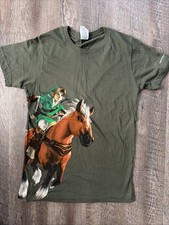 Image of The Legend of Zelda Ocarina of Time 3D Nintendo 3DS Link Horse T Shirt Men's S